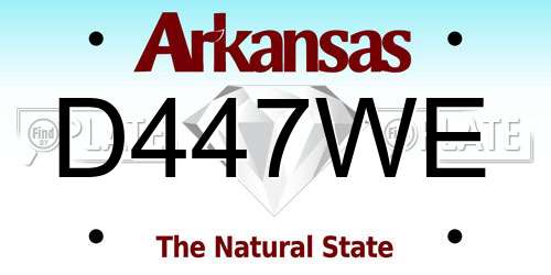 D447WE Arkansas License Plate
