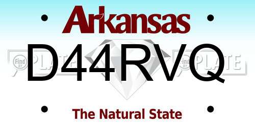 D44RVQ Arkansas License Plate