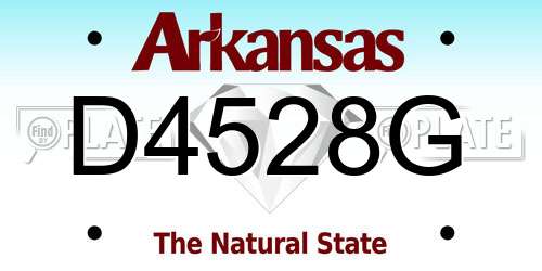 D4528G Arkansas License Plate