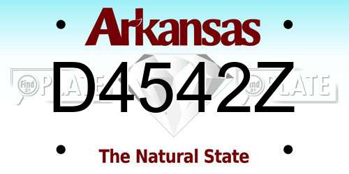 D4542Z Arkansas License Plate