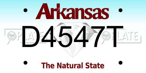 D4547T Arkansas License Plate