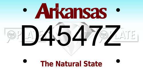 D4547Z Arkansas License Plate
