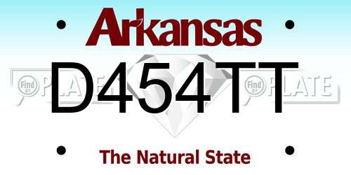 D454TT Arkansas License Plate