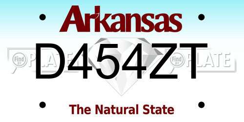 D454ZT Arkansas License Plate