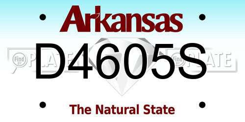 D4605S Arkansas License Plate