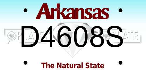 D4608S Arkansas License Plate