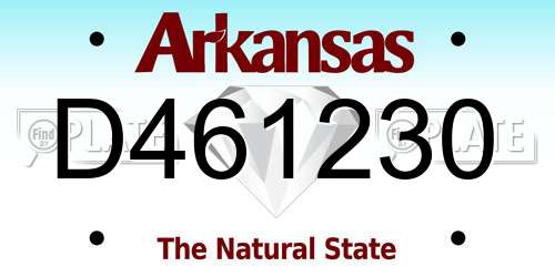 D461230 Arkansas License Plate