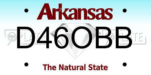 D46OBB Arkansas License Plate