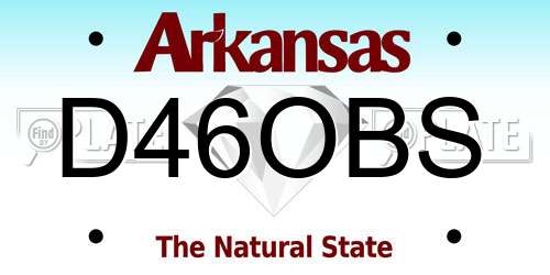 D46OBS Arkansas License Plate