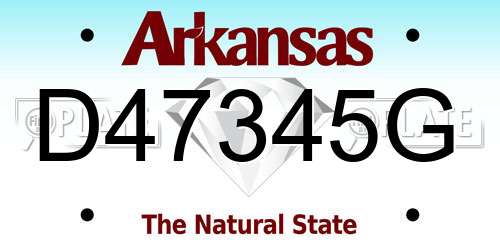 D47345G Arkansas License Plate