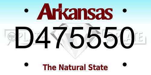 D475550 Arkansas License Plate