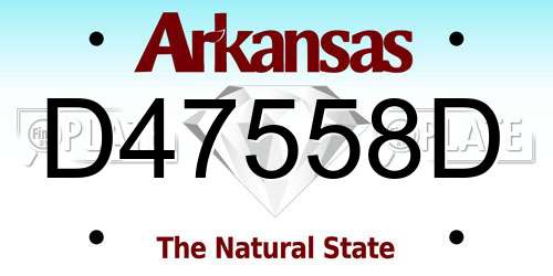 D47558D Arkansas License Plate