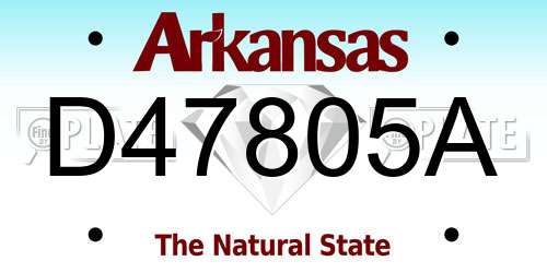 D47805A Arkansas License Plate