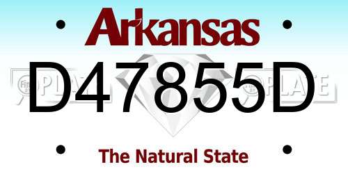 D47855D Arkansas License Plate