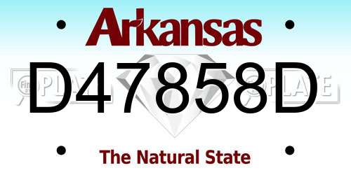 D47858D Arkansas License Plate