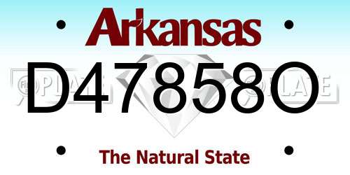 D47858O Arkansas License Plate