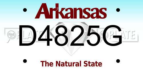 D4825G Arkansas License Plate