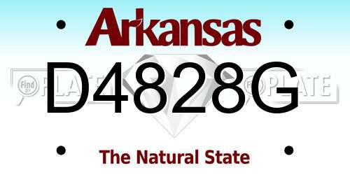D4828G Arkansas License Plate