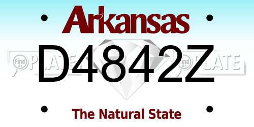 D4842Z Arkansas License Plate