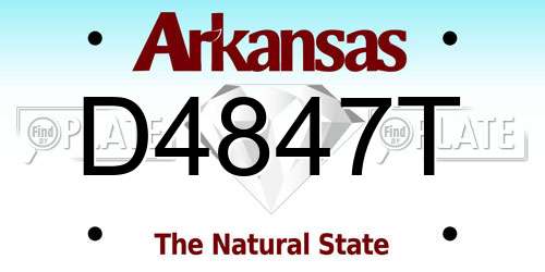 D4847T Arkansas License Plate