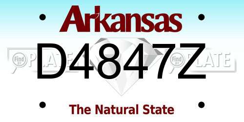D4847Z Arkansas License Plate