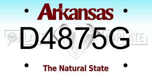 D4875G Arkansas License Plate