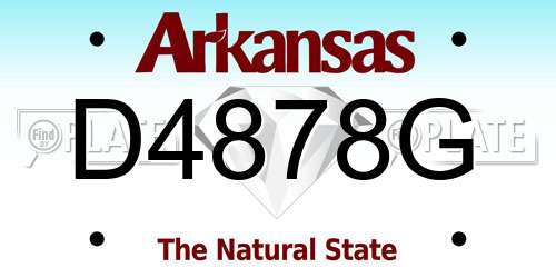 D4878G Arkansas License Plate