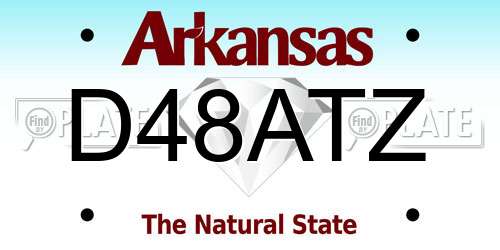 D48ATZ Arkansas License Plate