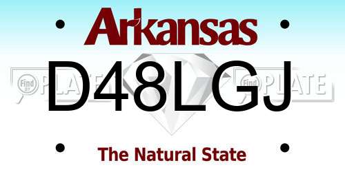D48LGJ Arkansas License Plate