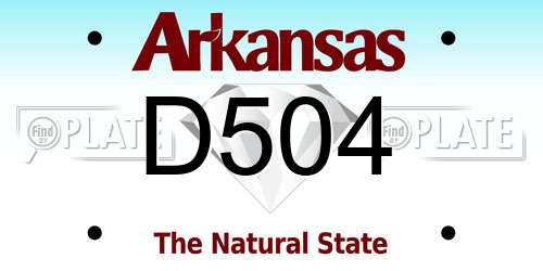 D504 Arkansas License Plate