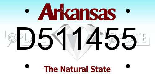 D511455 Arkansas License Plate