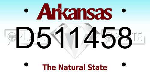 D511458 Arkansas License Plate
