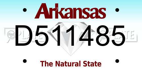 D511485 Arkansas License Plate