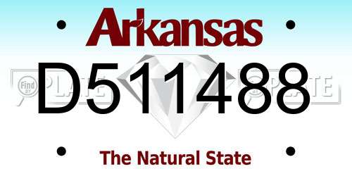 D511488 Arkansas License Plate