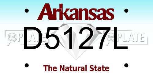 D5127L Arkansas License Plate