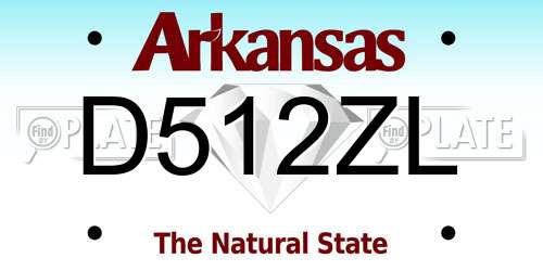 D512ZL Arkansas License Plate
