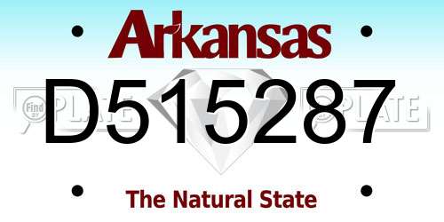 D515287 Arkansas License Plate