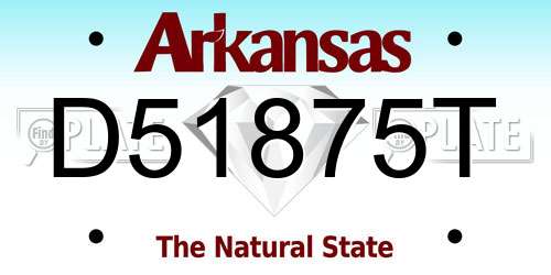 D51875T Arkansas License Plate