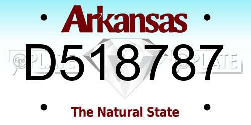 D518787 Arkansas License Plate