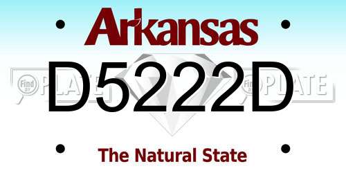 D5222D Arkansas License Plate