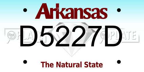 D5227D Arkansas License Plate