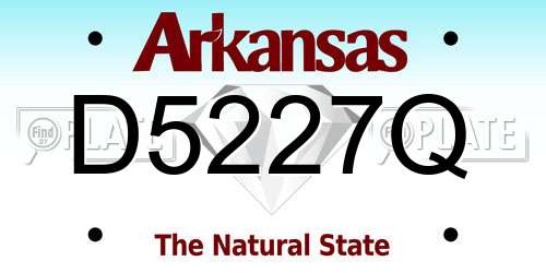 D5227Q Arkansas License Plate