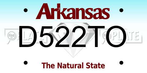 D522TO Arkansas License Plate