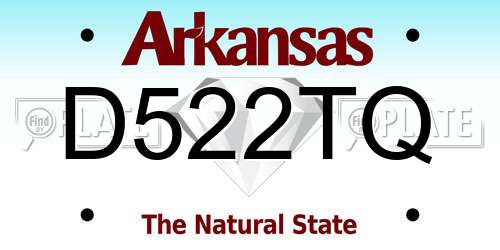 D522TQ Arkansas License Plate