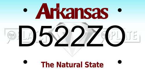 D522ZO Arkansas License Plate