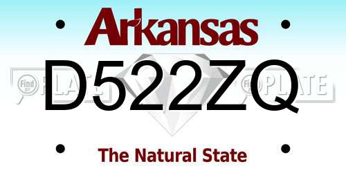 D522ZQ Arkansas License Plate
