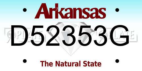 D52353G Arkansas License Plate