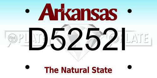 D5252I Arkansas License Plate
