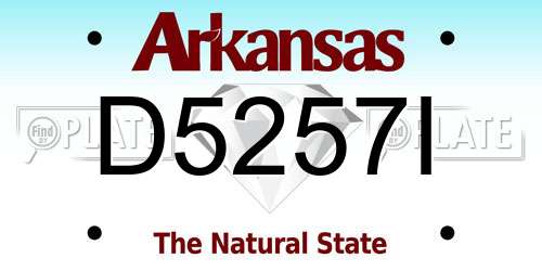 D5257I Arkansas License Plate