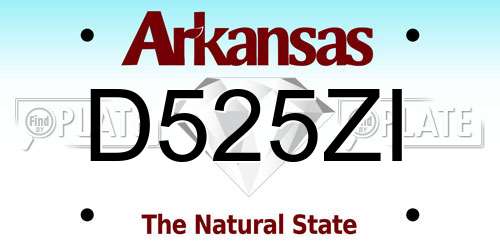 D525ZI Arkansas License Plate